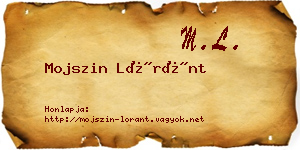 Mojszin Lóránt névjegykártya