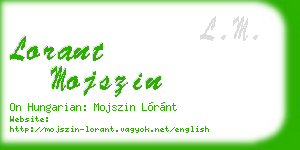 lorant mojszin business card