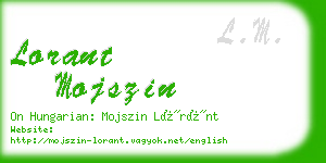 lorant mojszin business card